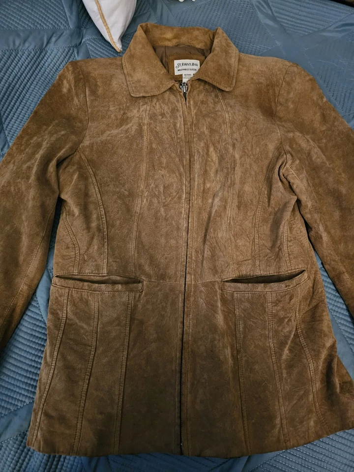 Chaqueta Abrigo St Johns Bay Mediano Lavable Gamuza Marrón  Foto 1 de 4