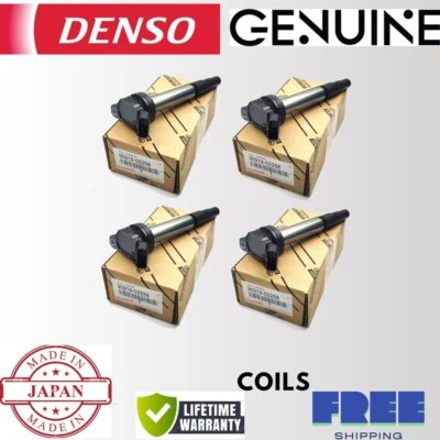 Bobinas de ignição DENSO 4x ajuste 2008-15 Toyota Corolla Lexus CT200h 1.8L 90919-02258 - Imagem 1 de 4