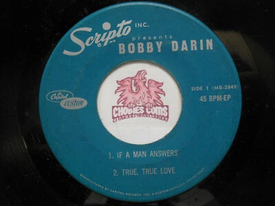 Scripto Presents Bobby Darin 4 Track EP,  45 RPM VG+ (R3) - Image 1 of 2