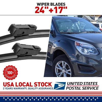 24"17" OEM Front Windshield Wiper Blades For Chevrolet Equinox 2010-2016 US - Image 1 of 4