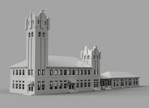 1/160TH N SCALE BUILDING 3D PRINTED MILWAUKEE ROAD DEPOT, MISSOULA, MONTANA KI - Picture 1 of 3