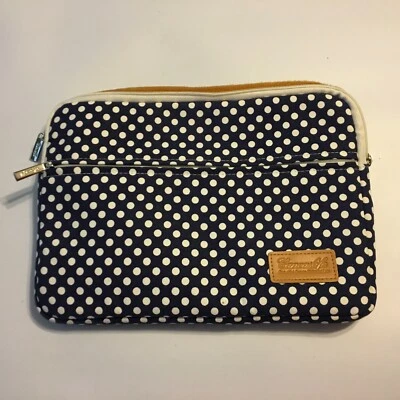 Canvaslife Azul Marino Patrón Lunares 13 pulgadas Lona Portátil Funda Mango Foto 1 de 4