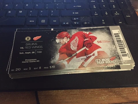 2015 DETROIT RED WINGS VS BOSTON BRUINS TICKET STUB 9/26 TEEMU PULKKINEN Cover