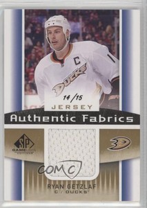 2013 SP Game Used Edition Authentic Fabrics Gold Jerseys /15 Ryan Getzlaf #AF-RG