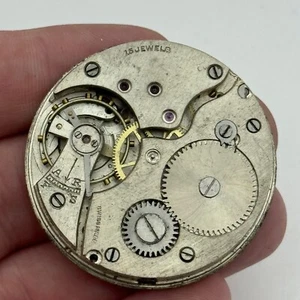 Reloj Bolsillo Suizo 43.1mm Cara Abierta 15 Joyas Sub Segundos Movimiento PIEZAS REPARACIÓN - Imagen 1 de 18
