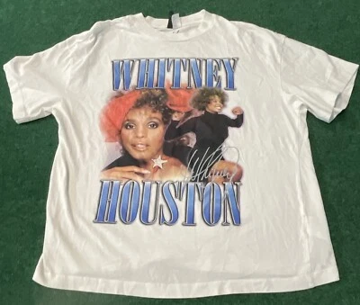Whitney Houston Shirt White Size Medium Singer Concert Vintage Cotton - Image 1 of 4