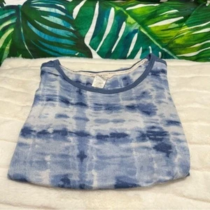 GUC Lucky Brand XL Women’s Blue White Tie Dye Loose Fit Sleep Lounge Pajama Tee - Picture 1 of 5