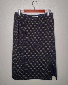 Anthropologie Maeve Hannon Textured Sweater Pencil Skirt 4 Navy Office Career K - Picture 1 of 5
