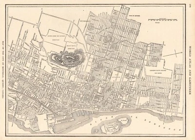 Mapa de calles antiguo de Montreal Canadá 1919 de Montreal Canadá mapa de la ciudad 1841 Foto 1 de 4