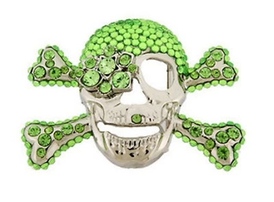 New Men Women Skull Belt Buckle Skeleton Crossbone Fashion Halloween Tattoo Goth - Image 1 of 4