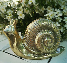 Schnecke Snail Figur Kunstharz Skulptur Gold 13 x 8cm Gartendeko Dekoration Deko