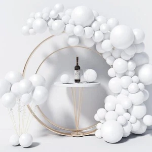 130PCS White Balloons Different Sizes 18" 12" 10" 5" Balloon Garland Arch Kit... - Picture 1 of 6