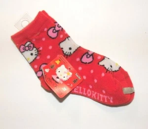 Hello Kitty Toddler Girls 1 Pair Socks Red White Pink Size 5.5-6.5 NWT - Picture 1 of 1