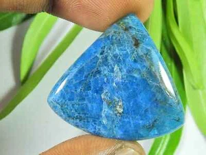 42Cts Genuine Neon Blue Apatite Pear Crystal Cabochon Loose Gemstone 30X33MM c65 - Picture 1 of 9