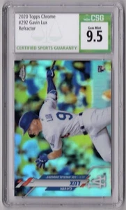 GAVIN LUX - DODGERS - 2020 TOPPS CHROME REFRACTOR #292 - CSG 9.5 GEM MINT  NICE! - Picture 1 of 2