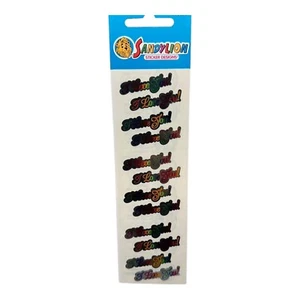 Vintage SandyLion Foiled Mylar stickers I Love You New in Package sealed - Picture 1 of 2