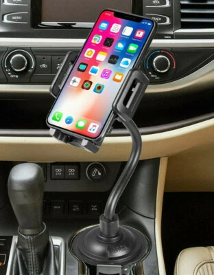 For iPhone - Cup Holder Car Mount Long Adjustable Arm Gooseneck Holder Cradle  - Image 1 of 4