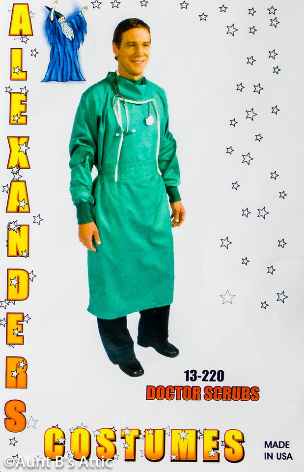 Disfraz de Cirujano 2 Piezas Verde Atado Atrás Vestido y Máscara Unisex Disfraz Talla Única  Foto 1 de 1