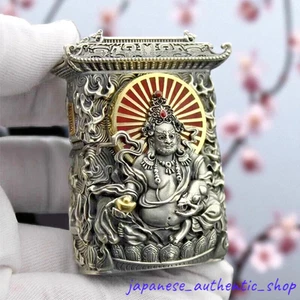 Zippo Acala Buddhist Deity Antique Silver Finish Metal Etched Japan New - Picture 1 of 23