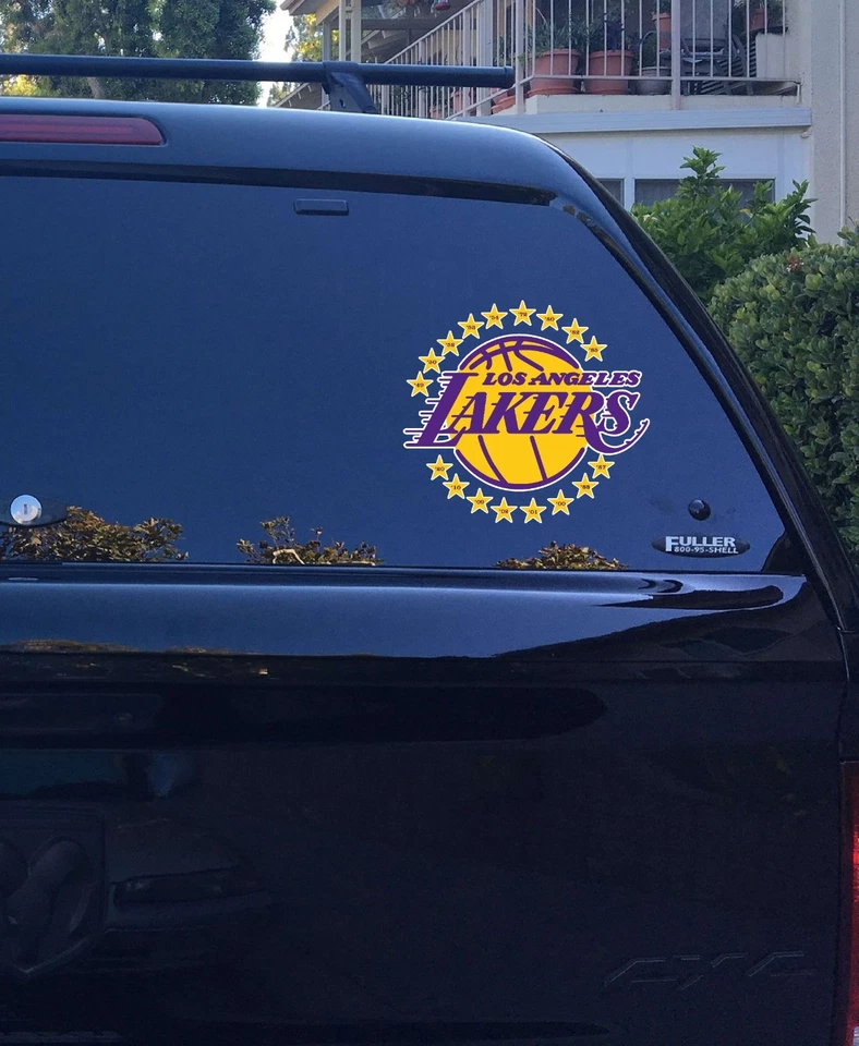 NB-14-03 RECUBIERTO UV Lakers 2 colores logotipo LA ventana coche vinilo pegatina Foto 1 de 4