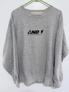Vintage And1 Sweatshirt Embroidery Logo Gray Crewneck Medium Basketball Classic - Picture 1 of 11