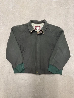 Vintage 80s Woolrich Forest Green Bomber Jacket Men’s XL Wool Made In USA - Image 1 of 4