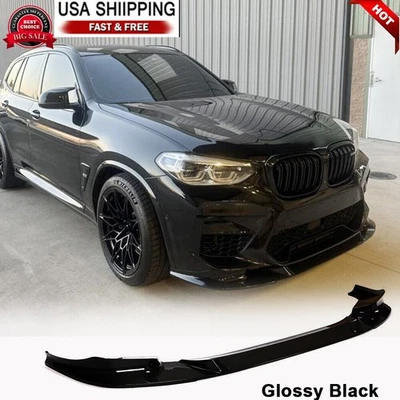 Kit de carrocería de alerón labial de parachoques delantero negro brillante para BMW X3 M F97 X4 M F98 2019-23 Foto 1 de 4