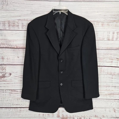 Oscar de la Renta Blazer Mens 40R Black Wool Athletic Fit Sport Coat Classic Lux - Image 1 of 4