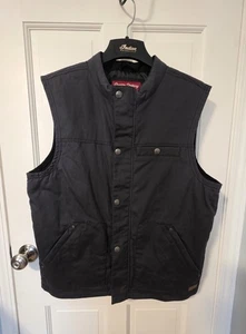 NUEVO CON ETIQUETAS Indian Motorcycle Gris Retro Chaleco Montar Cremallera Chaqueta Sin Mangas Puffer Talla M - Imagen 1 de 9