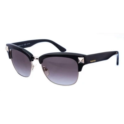 Valentino Women's 118S 001 Studded Clubmaster Style Sunglasses 53mm, Black - Image 1 of 3