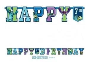 Walt Disney Pixar Monsters University 10’ Long Happy Birthday Party Banner Sign - Picture 1 of 3