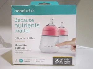 nanobebe Flexy Silicone Baby Bottle Anti-Colic Nipple, Soft Silicone Body, Stabl - Picture 1 of 4