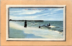Cartolina MA Craigville Cape Cod scena di surf Massachusetts  - Foto 1 di 2