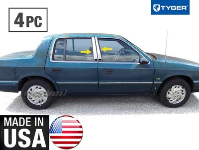 TYGER Fits 89-95 Dodge Spirit 4PC Stainless Steel Chrome Pillar Post Trim Foto 1 de 4