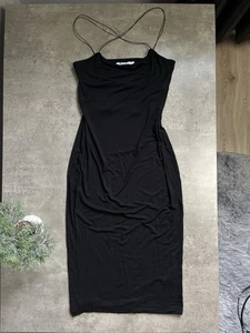 T Alexander Wang Open Back Damen Midikleid Schwarz Größe M - Bild 1 von 9