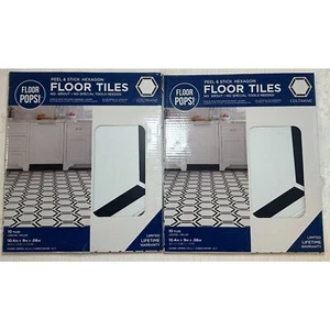 (2) Paquetes de 10 FloorPops Azulejos Vinilo Virgen Hexágonos Coltrane Blanco Pelar y Pegar - Imagen 1 de 8