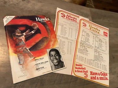 1983 Atlanta Hawks v Los Angeles Lakers Magic Johnson Cover w/ Hawks Extra - Image 1 of 4