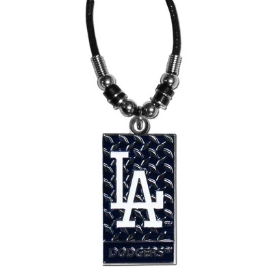 Los Angeles Dodgers MLB Baseball Official Diamond Plate Rope Pendant Necklace - Image 1 of 2