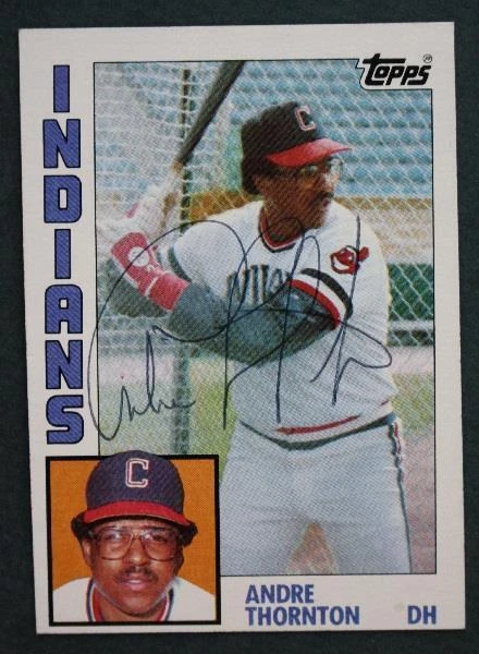 Tarjeta de béisbol Topps 1984 firmada autografiada por Andre Thornton de los Indios de Cleveland ---- Foto 1 de 1