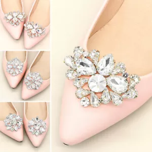 Bride Wedding Shoe Clip Charm Buckle Shiny Decorative Clips Shoe Decorations - Picture 1 of 20