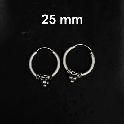 Everyday Luxury: Silver Hoop Earrings in 925 Sterling #ST114 - Image 1 of 4