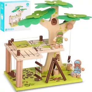 Wooden Tree House Playset for Kids 22 PCS Creative Building Block Set Constru... - Picture 1 of 9