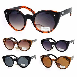 Giselle Womens Retro Mod Fashion Thick Plastic Cat Eye Horn Rim Sunglasses - Picture 1 of 19