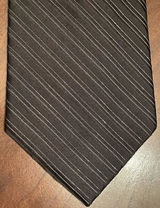 Merona Black Silver 97% Silk 3% Metallic Men’s Neck Tie Made In China - Picture 1 of 9