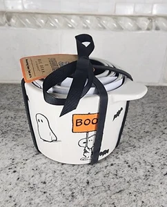 NEW Rae Dunn Snoopy Peanuts Halloween Decor “Boo” Measuring Cups Set of 4 - Picture 1 of 6