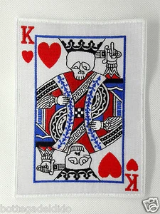 POKER KARTEN PATCH KÖNIG DER HERZEN SKULL AUFNÄHER 11,5x15 CM - Bild 1 von 1