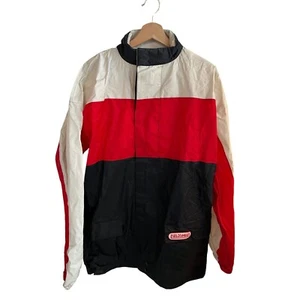 Fieldsheer Red Black White Zip Windbreaker Motorcycle Long Jacket Men's Size XL - Picture 1 of 8
