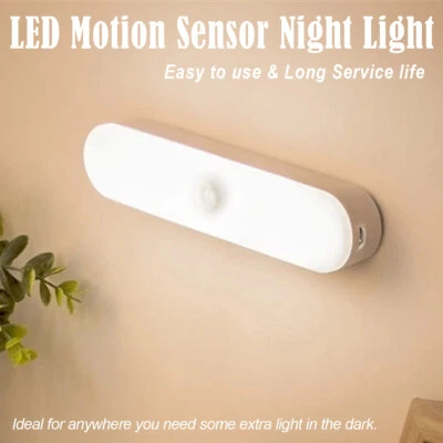 10cm LED-Nachttischlampe mit Bewegungsmelder USB Schreibtisch Schranklicht - Bild 1 von 4