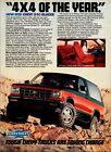Chevy S-10 Blazer-4X4 Of The Year-Vintage Print Ad  1983