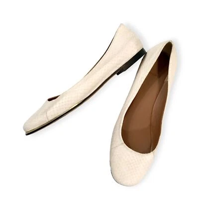 Pisos de ballet Givenchy Whip de cuero serpiente beige 39,5 EU / 9 EE. UU. Foto 1 de 4